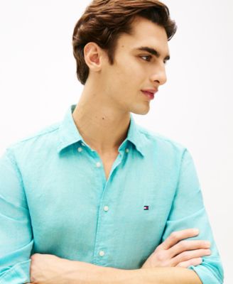 Men's Button-Down Linen Long-Sleeve Shirt