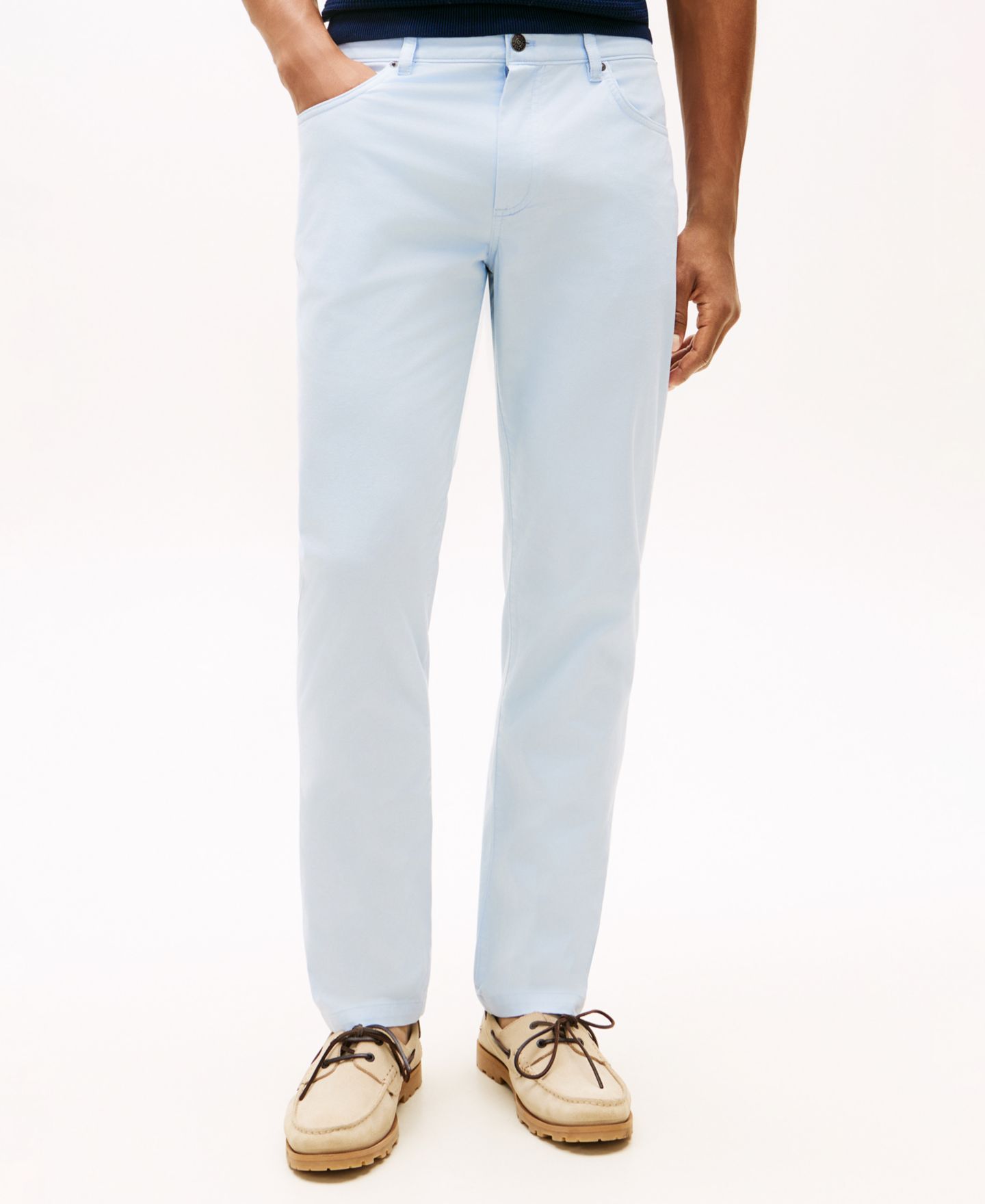 Мужские брюки Tommy Hilfiger Denton Straight-Fit Five-Pocket Stretch Twill, цвет: Синий — фото 1