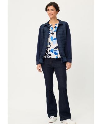 Women's Graphic Floral Split Neck T-Shirt