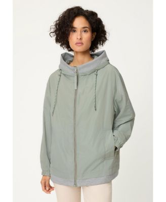 Women's Mixed Media Hooded Jacket