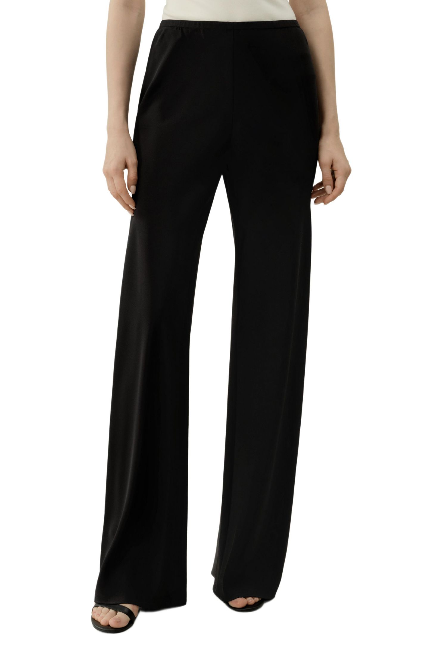 Женские брюки LILYSILK Bias Cut Straight Leg Silk, цвет: Чёрный — фото 1