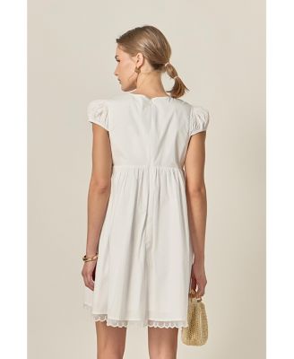 Women's Pearl Scallop Babydoll Mini Dress