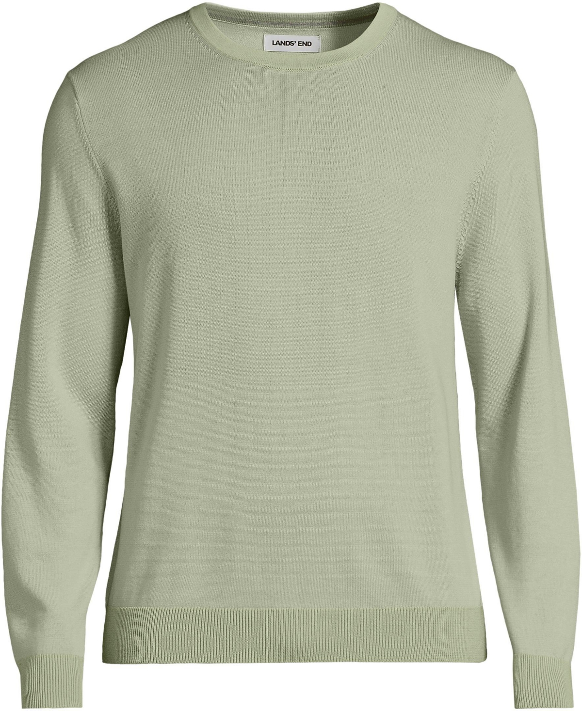 Lands' End Men's Fine Gauge Cotton Crew Neck Sweater