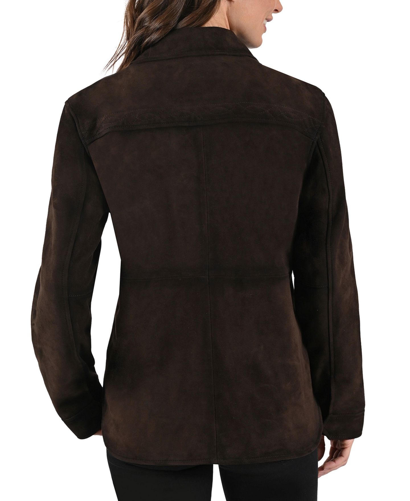 Женская куртка Frye Women s Goat Suede, цвет: Тёмный коричневый — фото 3