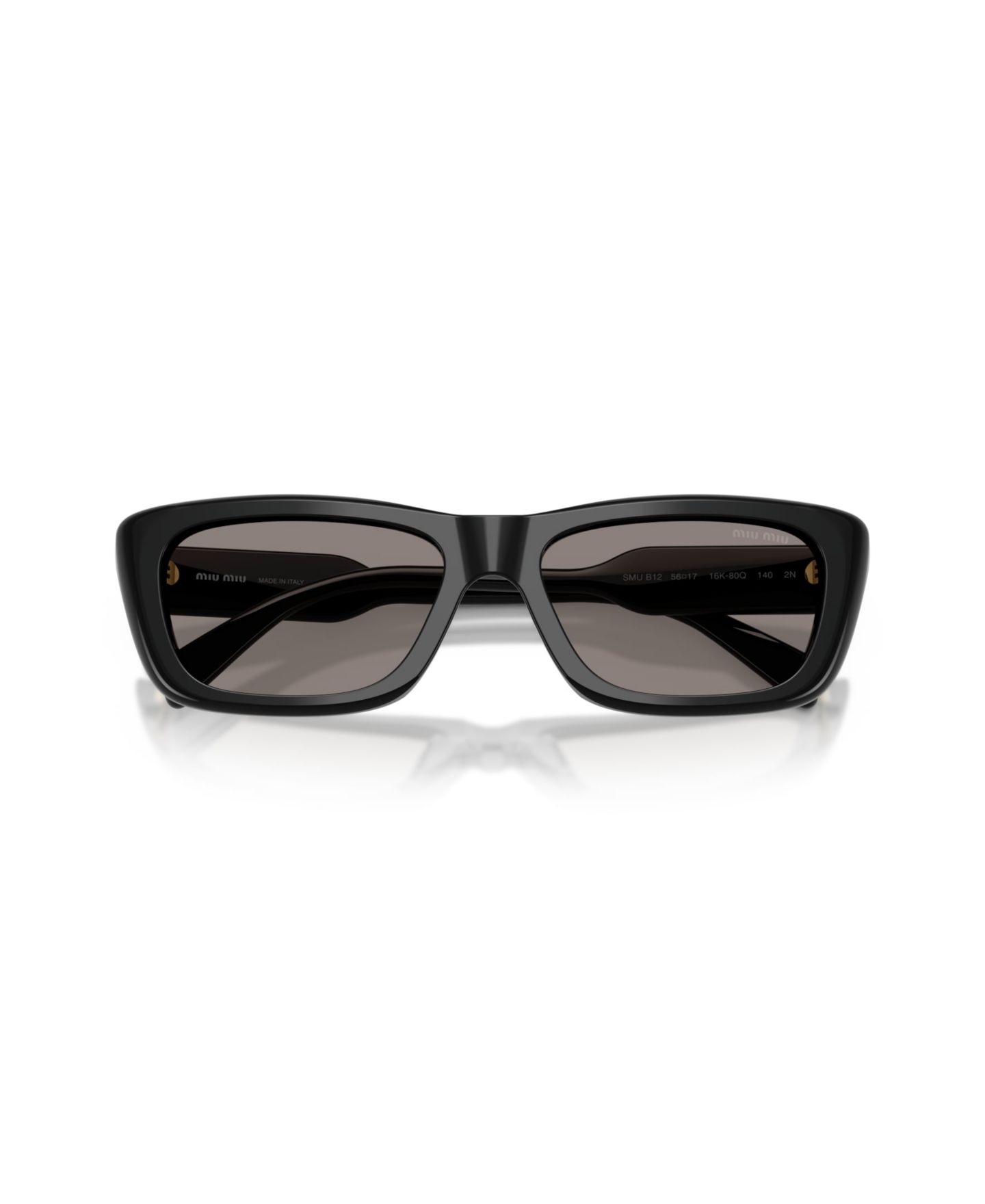 Женские солнцезащитные очки MIU MIU Rectangle Sunglasses, MU B12S, цвет: Чёрный — фото 5