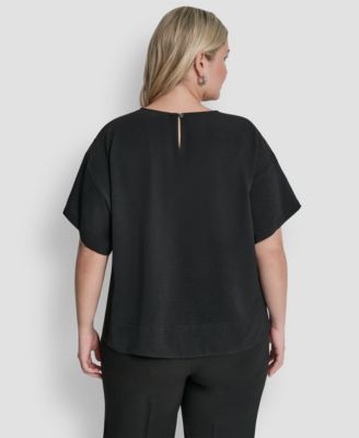 Plus Size Crew Neck Short-Sleeve Top