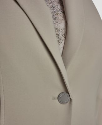 Plus Size Notch Collar Buttoned Jacket