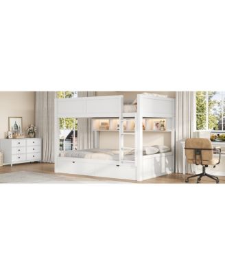 Full XL over Full XL Bunk Bed with Storage, LED, 2 Drawers