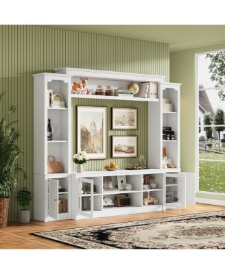 Streamdale  Furniture Modern TV Stand with Bookcase for TVs up to 65-inch