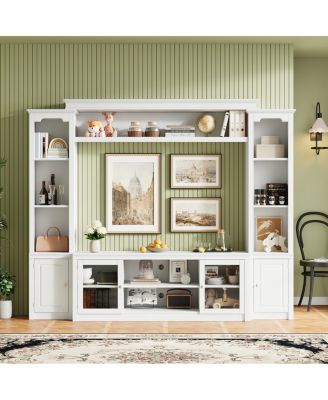 Streamdale  Furniture Modern TV Stand with Bookcase for TVs up to 65-inch