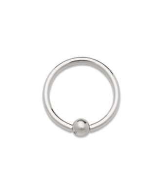 Solid 14k and 16G Small 2mm Captive Bead Hoop Internally Threaded Ring