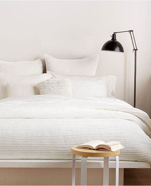 Dkny City Pleat White Full Queen Duvet Cover Reviews Duvet