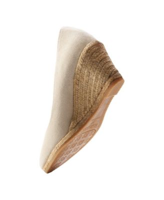Women's Roses Canvas V Cut Espadrille Wedges Slip on