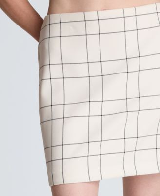 Women's Windowpane Plaid Mini Skirt