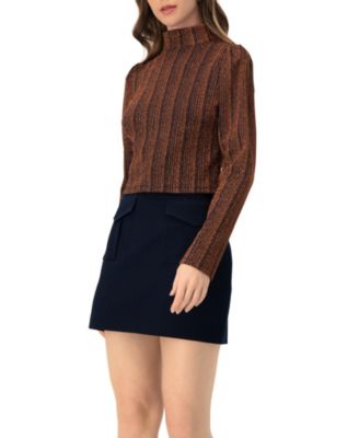 Women's High Neck Long Sleeve Top