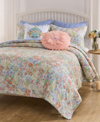 Alice Pastel Floral 3-Pc. Quilt Set, King/California King