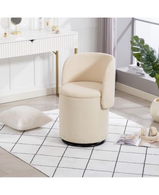 Streamdale Stylish Swivel Barrel Chair with Storage & Free Cat Bed