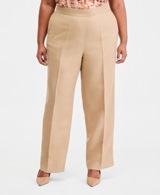 Plus Size High-Rise Press-Pleat Wide-Leg Pants 