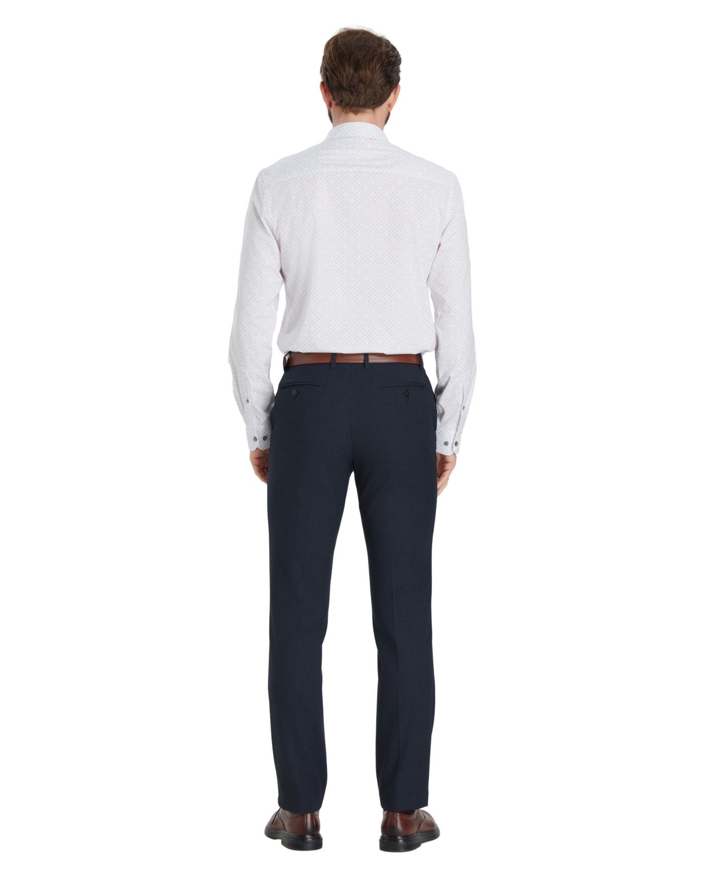 Мужская рубашка Alfani Slim-Fit Geometric Print Dress Shirt, цвет: Розовато-лиловый — фото 6