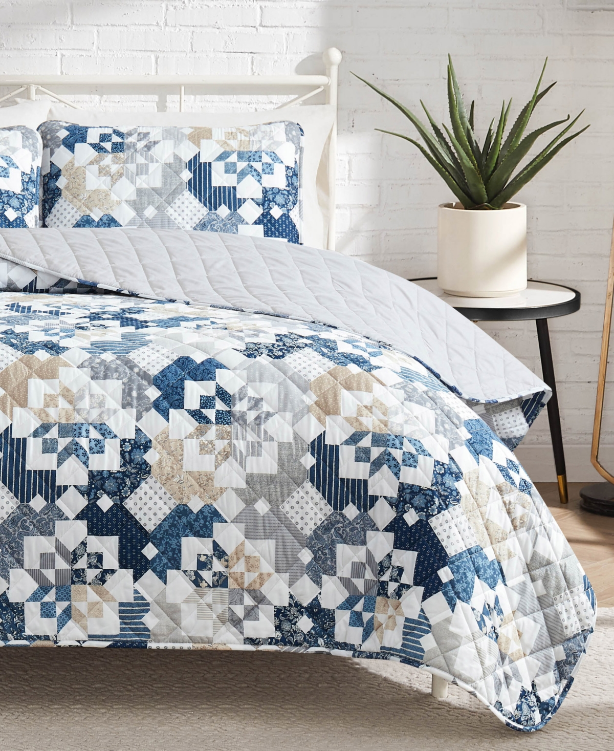 Lucky Brand Serra Patch Reversible 3-Pc. Quilt Sets