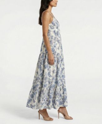 Women's Floral V-Neck A-Line Dress