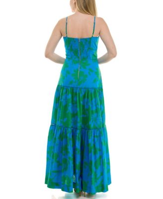 Taylor Women's Tiered Square Neck Floral Dress - Macy's
