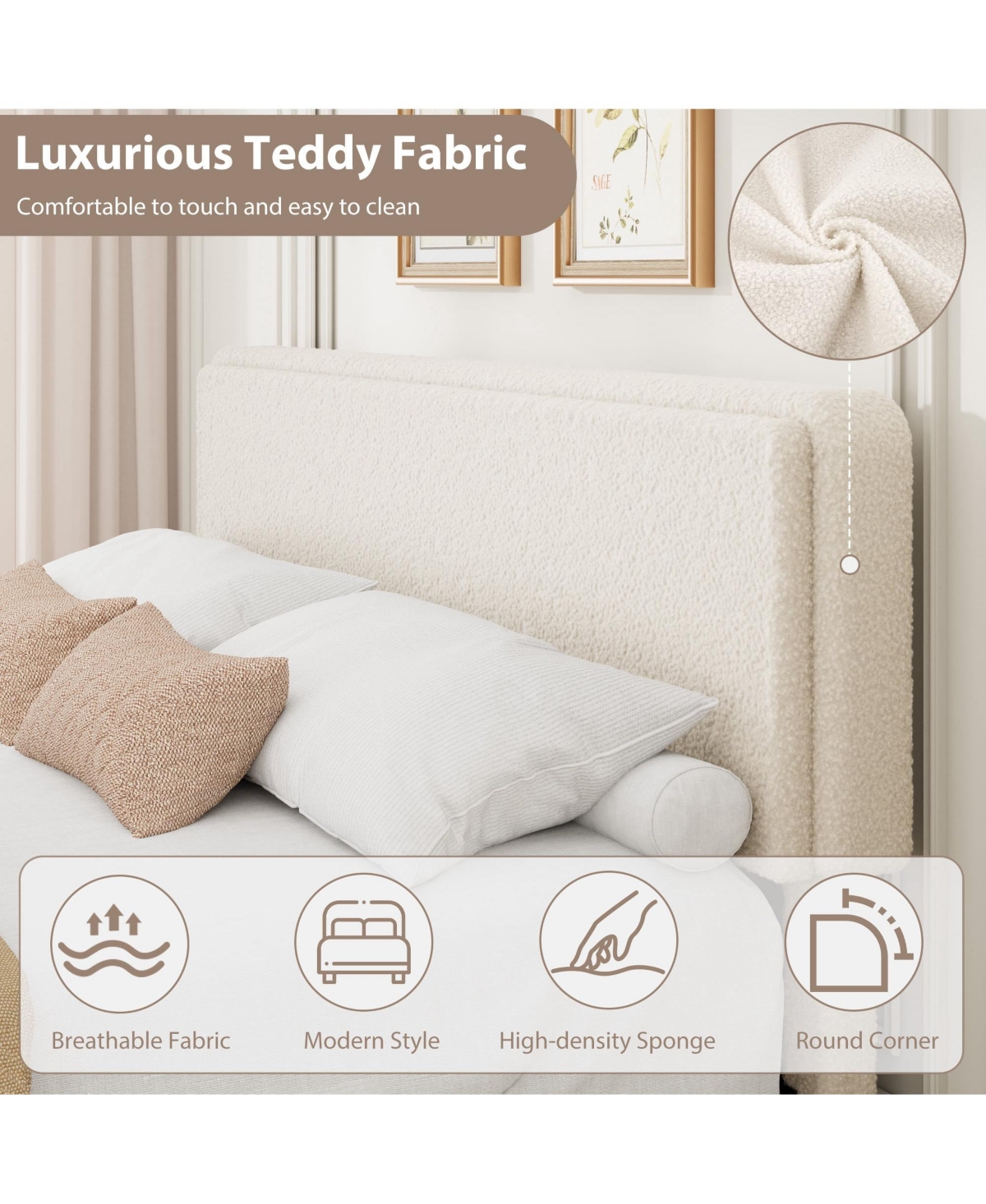 gaomon Teddy Fleece Bed Frame