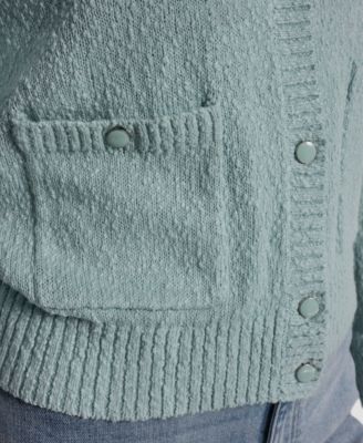 Women's Crewneck Front-Enamel Button Cardigan