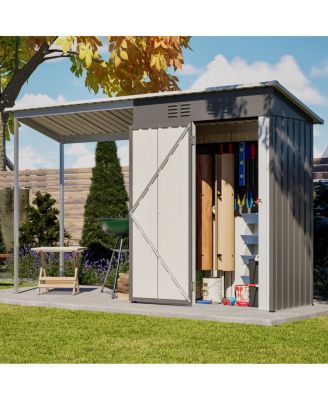 Durable 5x3FT Galvanized Steel Shed & Gazebo Combo