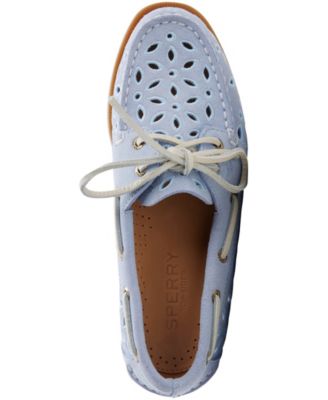 Women's Authentic Embroidered Perforated Round Toe Boat Shoes