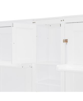 Streamdale Dual Twin Wall Murphy Beds w/ Cabinets & Shelves