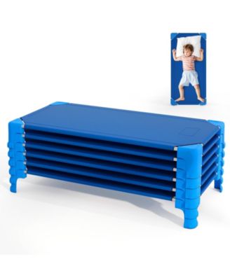 Portable 6 Pack Stackable Daycare Cots Sleeping Bed for Kids 53 Inch