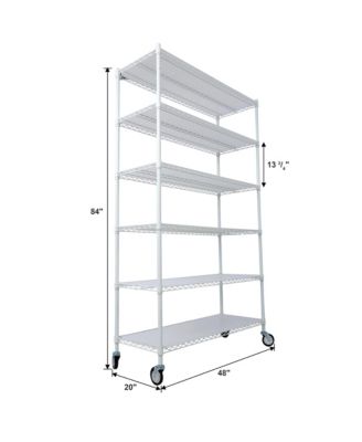 6-Tier Metal Wire Shelving Unit, Heavy Duty Adjustable Storage Rack with Wheels, Shelf Liners, 6000lbs Capacity for Commercial Grade