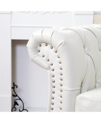  PU Leather Sofa with Wood Legs, Easy Assembly