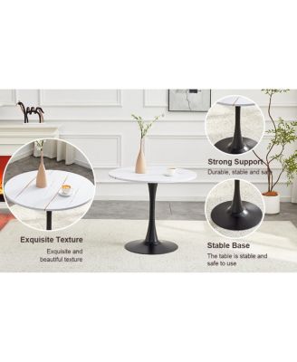  Round Dining Table, 31.5" Tulip Bistro Table for Kitchen, Living Room, Cafe