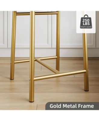 Bar Stools Set of 2 Kitchen Barstools with Footrest and Back PU Leather Counter Height Bar Stools with Footrest Bar Charis