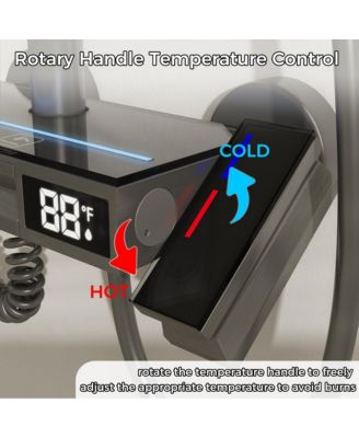 3-Spray Shower Faucet 2.5 GPM with Button Control, LED Display, and 3-Mode Hand Shower