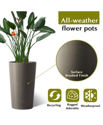  2 Pack 21.7" Tall Square Planters for Indoor/Outdoor Plants