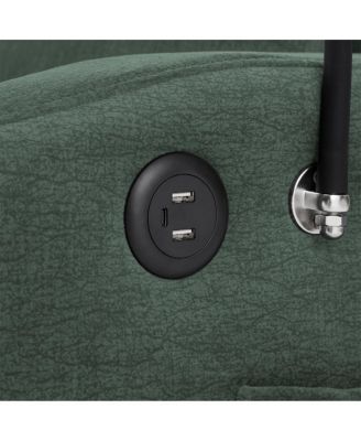  55.9" Convertible Sofa Bed Loveseat with 3 USB Ports & Side Pockets