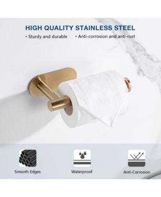 Self Adhesive Toilet Paper Holder - Stainless Steel, Rustproof, No Drilling, Wall Mount Bathroom Tissue Holder for Bathroom