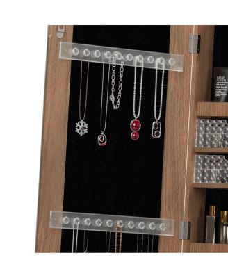 360° Swivel Jewelry Cabinet with Full Length Mirror & Lockable Storage