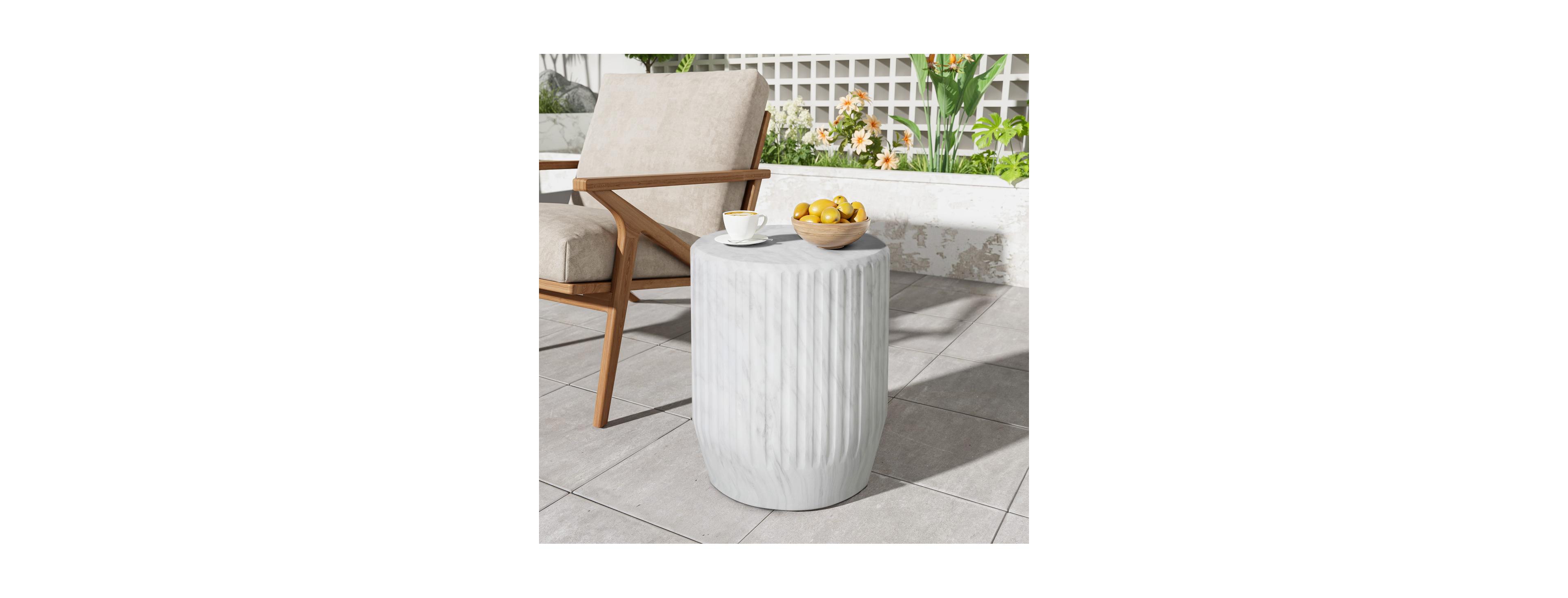 Streamdale Furniture Streamdale Outdoor Cicci Carved Side Table