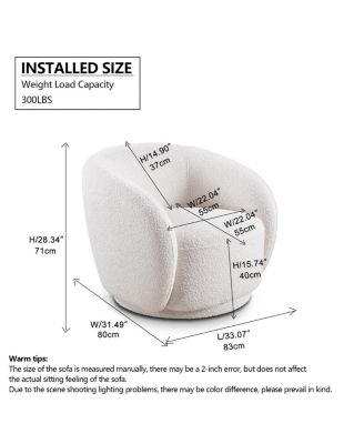 Swivel Boucle Upholstered Accent Barrel Chair