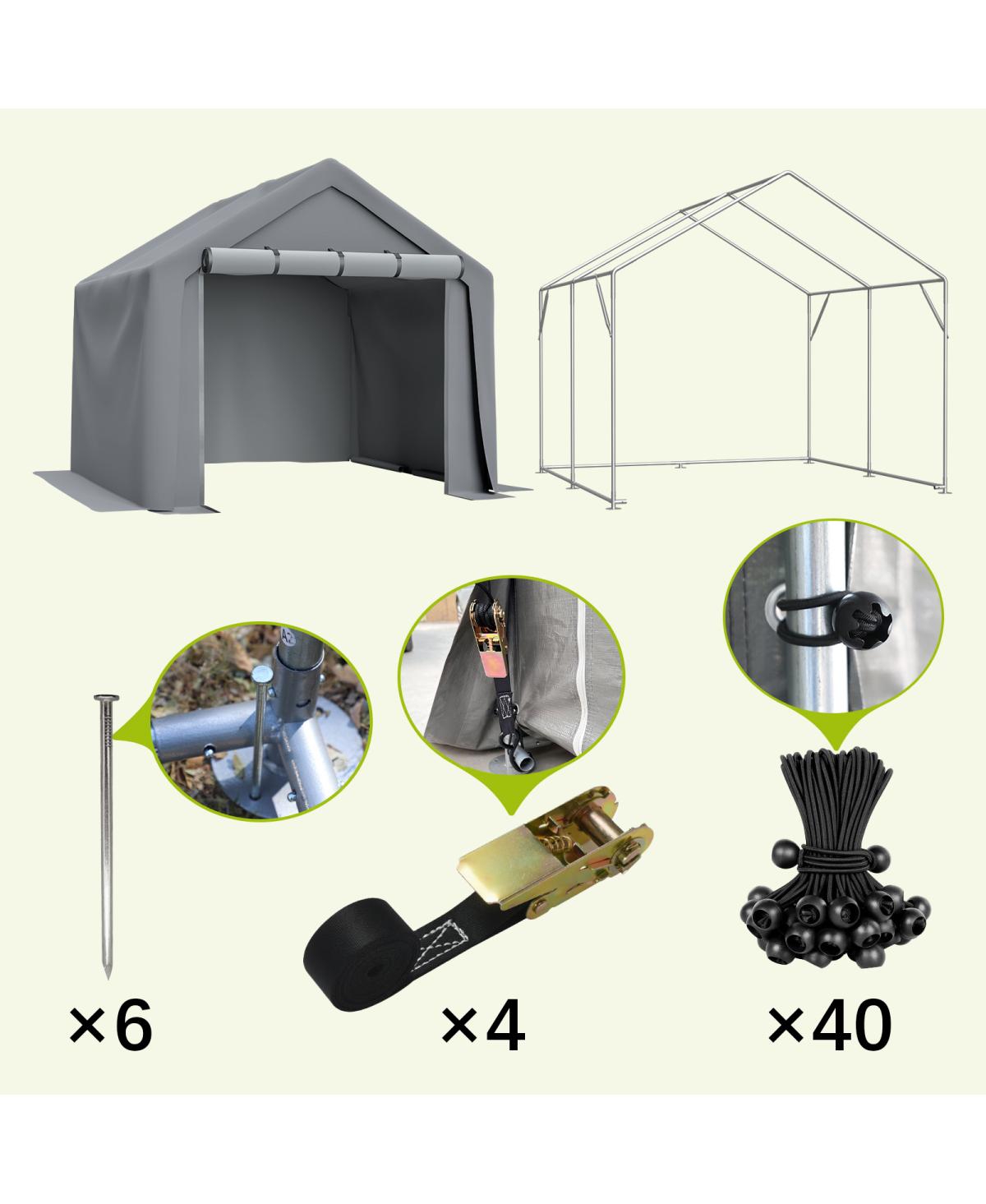 Streamdale Furniture 8x8 Ft Outdoor Shelter: Waterproof, Uv-Resistant, Roll-Up Doors