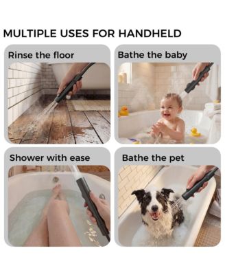 3-Spray Shower Faucet 2.5 GPM with Piano Button Diverter, Hand Shower and LED Temperature Display