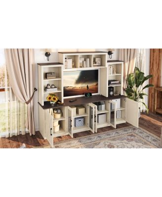  Wall Unit Entertainment Center with Charging Station & USB