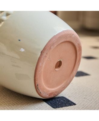  Handmade Ceramic Flower Pot Set of 3, Diamond Pattern, 15/12/9 Inch Diameter