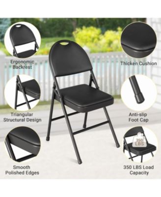 4FT Folding Table and Chairs Set of 5 Portable Card Table and Chairs Padded Table and Chair Dining Set for Picnic Event Training