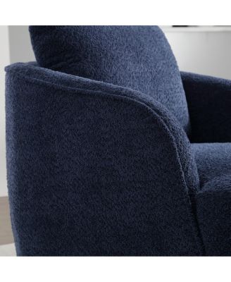 30.3"W Boucle Swivel Accent Barrel Chair & Round Sofa Chair