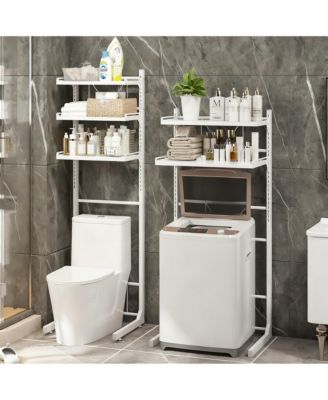 3 Tier Metal Adjustable Over the Toilet Storage Rack – Bathroom Organizer